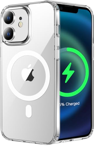 tigratigro Cover Magnetica per iPhone 12/12 Pro, Compatibile con MagSafe Ricarica Wireless, Anti Ingiallimento, Antiurto di Grado Militare, Custodia magnetica, Retro Antigraffio Trasparente