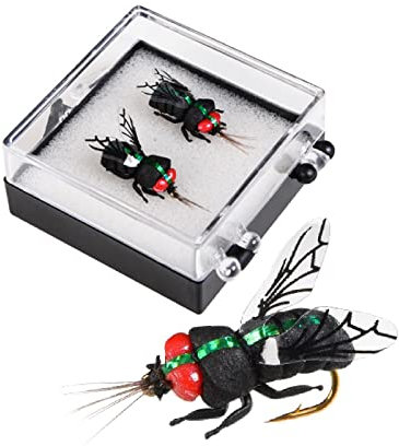 Joyeee Fliegenfischer Fliegen Kit, 2 Pack handgemachte Fliegenfischer Köder Trockenfliegen Kit Fliegen Sortiment mit Fliegenfischer Box, Forelle Bass Lachs Angeln Geschenke für Männer