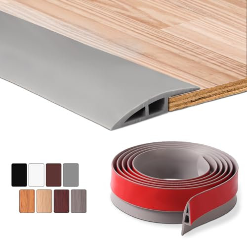 1.2M Self-Adhesive Floor Transition Strips Carpet Trim Strong Adhesive, Ideal for Carpet, Laminate, and Tile Thresholds, Doorways, and Edging (Supports 7–10mm Height Difference, Grey)