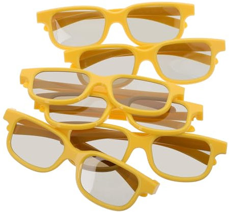 KONTONTY Lot De 6 Lunettes 3D en Plastique Robuste pour Enfants Idéales pour Les Jeux Vidéo Les Soirées Cinéma Et Les Voyages