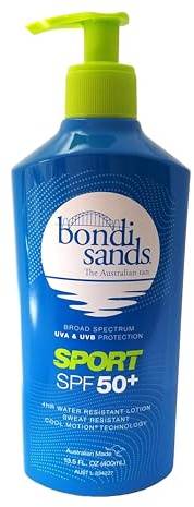 Bondi Sands Sport SPF 50+ Sunscreen, 400ml, 4hr Water & Sweat Resistant, Broad Spectrum Protection