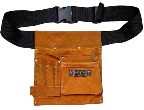 Cintura portautensili multifunzionale - Portautensili regolabile in con tasche e portamartello | Cintura da artigiano resistente per giardino, progetti fai da te, lavori di costruzione, uomin