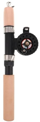 Ciieeo Juego de Caña y Carrete de Pesca para Hielo Telescópica Compacta de 60 CM con Carrete Modelo 50R Diseño Portátil y Resistente al Frío para Pesca en Agua Dulce y Salada Invierno