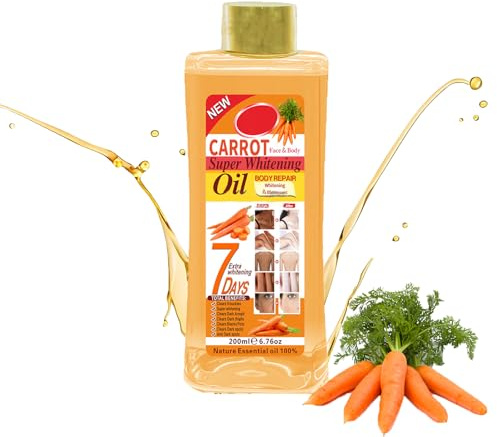 Turmeric Massage Oil, 200ml Turmeric Body Oil Aceite De Cúrcuma Blanqueador Aceite Corporal Iluminador Intensivo 7, Aceite Nutritivo Para La Piel Y El Cuerpo, Zanahoria