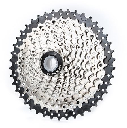 DHJKFU cykelkassett 10-växlad kassett 11-34T 11-40T 11-42T 11-46T 11-50T cykelkassetter frihjul passar mountainbike (silver svart 10S 11–42T)