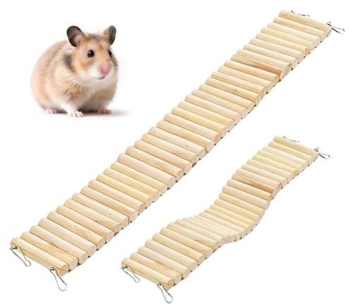 SZSMW 2 PièCes Pont en Bois Pliable - Jouet de Pont D'éChelle de Hamster