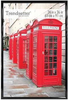 MCS Trendsetter 61x91,5 cm Bilderrahmen in Schwarzem Hochglanz, Vertikale & Horizontale Wandaufhängung, Großer Posterrahmen für Fotos, Poster, Kunst & Drucke (1er-Pack), Schwarz