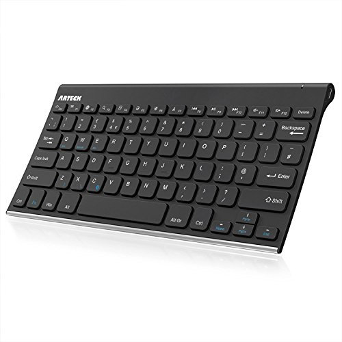 Arteck Bluetooth Keyboard, Stainless Steel Universal Portable Multi-Device Wireless Bluetooth Keyboard for iOS, Android, Windows iPad Tablet PC Smartphone