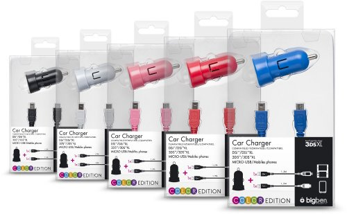 Nintendo 3DS / 3DS XL / new 3DS / new 3DS XL / DSi / DSi XL - KFZ-Adapter Color Edition, Micro USB (farblich sortiert)