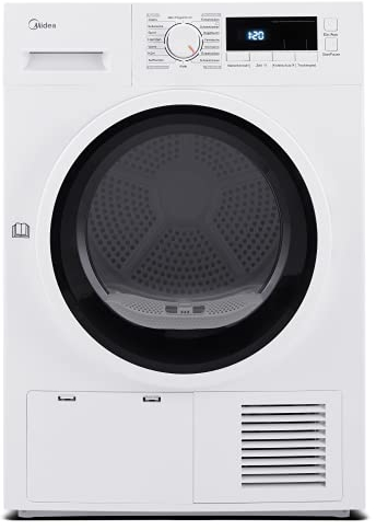 Midea Kondenstrockner T 3.8B / 8kg / B/Auto Dry/Knitterschutz/Reversierende Trommel/Startzeitvorwahl / 16 Programme, weiß