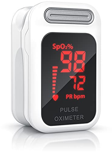 Medicinalis - Pulsoximeter Finger – Herzrate – SpO2 Sättigung - Batterieanzeige – Fingerpulsoximeter - Messung von Puls und Sauerstoffsättigung am Finger – OLED Display – Alarm – One Touch Bedienung