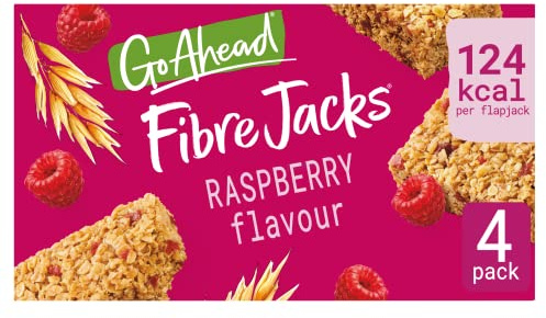 Go Ahead FibreJacks Raspberry Flapjacks, 118.9 g (1 Pack of 4 Flapjacks)