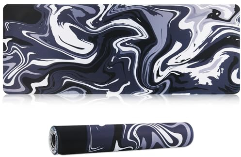 HoYiXi Gaming Mouse Pad Extra Large Computer Keyboard Mouse Mat Desk Pad Soft Smooth Surface and Anti-Slip Rubber Base Soft Cloth XXL Mouse Pad 600 x 300 x3 MM (SOM002),BK