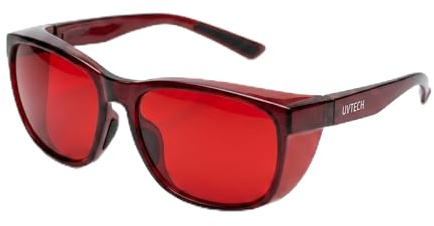 UVtech SLEEP-4A 100 % blåljusfilter röda glasögon datorglasögon PC gaming bluelight filter UV blått ljusblockerande glas anti-kvinnor män, röd, Einheitsgröße