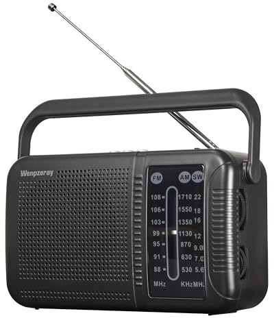 Portable AM FM Shortwave Transistor Radio, Retro Bluetooth Speaker Excellent Reception, Support TF Card/USB Play, Large Dial Battery or USB Powered Easy to Use Indoor, Outdoor, Travel & Storms