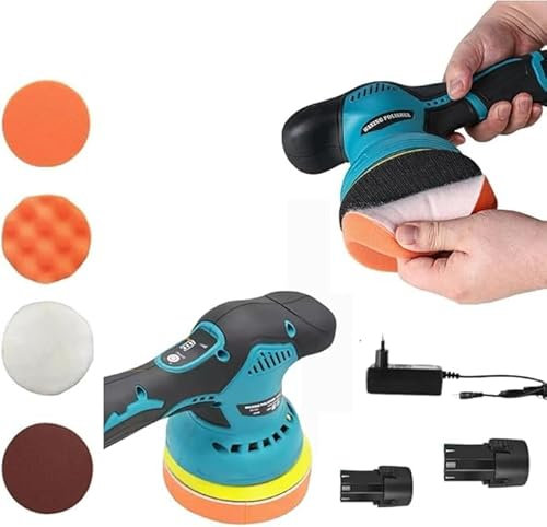 Lucidatrici per Auto, Lucidatrice Orbitale con Spugna per Lucidatura da 125 mm 8 Velocità 2800-5500 Giri / Min Lucidatrice per Lucidatrice Angolare per Lucidatura Ceretta