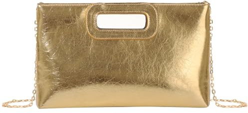 HomKuch Borse frizione per le donne, PU borsa in pelle elegante borsa da sera per il ballo nuziale da sposa con cinturino a catena