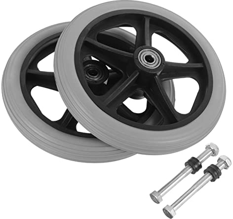 MOLUCKFU 2Pcs Solid Front Wheels for Wheelchairs Wheelchair Replacement Wheels Durable Non Slip Casters for Walkers and Mobility Devices Compatible with Models