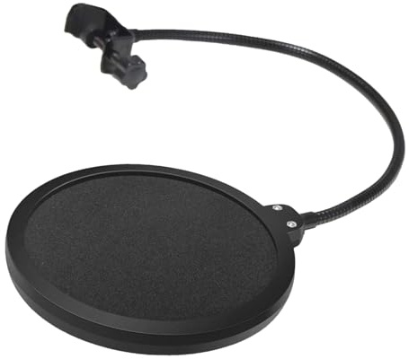Yurosuis Filtro Anti-Pop,Schermo Antivento Microfono Studio - Doppio Strato con Supporto Flessibile a Collo d'Oca per Registrazione Vocale