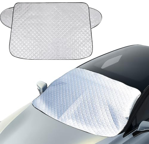 Dxmcgttbd Copri Parabrezza per Auto,Telo antigrandine per Auto Ripiegabile,Copri Parabrezza Auto Inverno,Copertura per Parabrezza Anteriore, Antighiaccio, Anti UV, Adatto la Maggior Parte dei Veicoli
