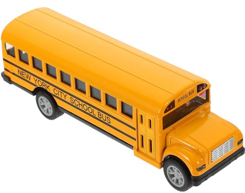 ORFOFE Mini Autobús Escolar de Juguete de Aleación Fundida a Presión, Modelo Mediano Propulsión por Fricción, Coche de Remolque sin Pilas, Adecuado para Juego Educativo y Obsequio