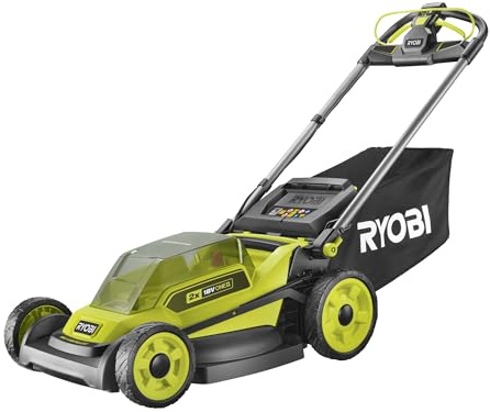 RYOBI Tondeuse tractée sans Fil 18V One+™ RY18LMXSP51A-0 – Tonte Pelouse, Grand Jardin, Mulching, Ramassage – 51 cm – sans Batterie ni Chargeur
