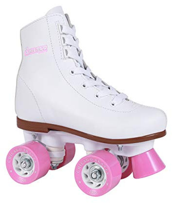 Chicago Girls Rink Roller Skates – Classic High-Top Quad Skates, Padded Ankle Collar, 54mm Urethane Wheels, Adjustable Trucks, Indoor & Outdoor