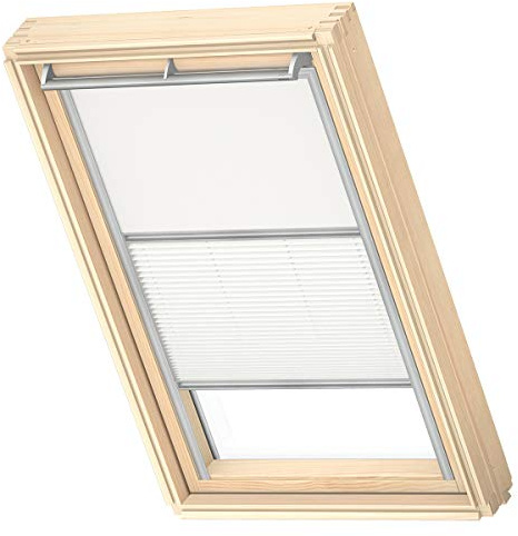 VELUX Original Dachfenster Duo Verdunkelungsrollo für S06, Weiß, mit Grauer Führungsschiene