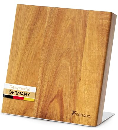 Ceppo magnetico portacoltelli in legno di acacia, ideale per conservare coltelli di alta qualità per una cucina ordinata (senza coltelli)