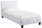CARO-Möbel Polsterbett Liverpool Bettgestell 90 x 200 cm Einzelbett Designbett inklusive Lattenrost Lederimitat in weiß