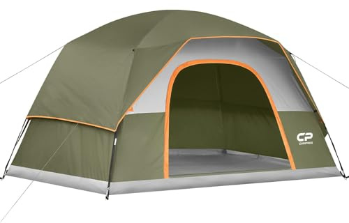 CAMPROS CP Tents for Camping 6 Person Tent Waterproof Windproof Double Layer Family Camping Tent, Easy Setup Dome Tent with Large Mesh Windows & Wider Door for Outdoor Camping & Hiking