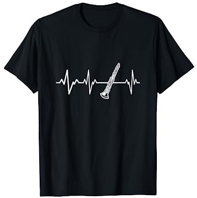 Clarinette Battement De Cœur Instrument Joueur De Clarinette T-Shirt