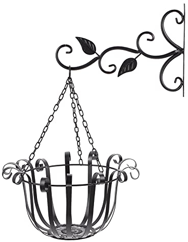 Cabilock Metall Blumentopfhalter Blumenampel Hängeampel Hängekorb mit Haken Blumentopf Halterung Pflanzer Rack Blumentopf Aufhänger für Balkon Terrasse Garten Golden