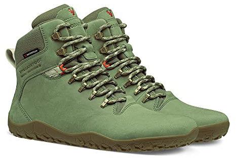 VIVOBAREFOOT Tracker II FG, Womens Leather Hiking Boot With Barefoot Firm Ground Sole and Thermal Protection