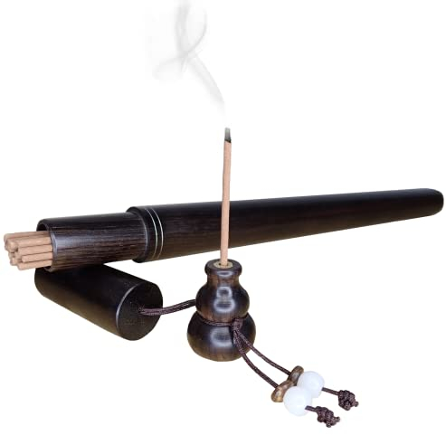 Räucherstäbchenhalter aus Ebenholz mit praktischer Aufbewahrung für 40 Räucherstäbchen Sandelholzduft, für Meditation Aromatherapie Yoga Spa Zen