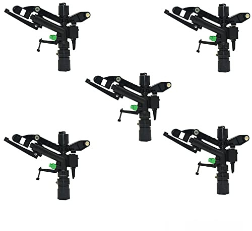 [Pack 5] Canon d'irrigation agricole bidirectionnelle | Angle d'arrosage réglable | Portée de 18,8 à 21,20 MTS | Pression de travail 3 à 4 Bar | Connexion 1 Femelle | Arroseur Agricola