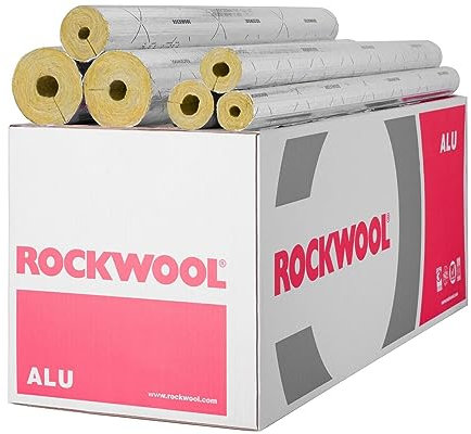 Isolation des tuyaux en laine de roche Rockwool en aluminium laminé WLG 0,035 différentes tailles (35 x 40 mm/1 m)