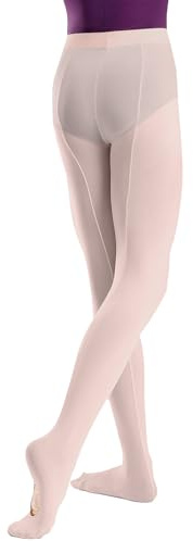 So Danca - Child Mesh Seamed Convertible Tights, Ultra Soft Pro Convertible Transition Tights, Ballet, Dance, 85% Nylon / 15% Spandex - TS95 (US, Alpha, Medium, Large, Pink)