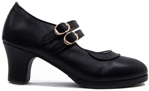 El Rocio desde 1980 Zapato De Flamenco con Doble Suela y 2 Correas