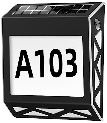 jojofuny Letrero De Dirección Solar Luz Para Número De Casa Exterior Placa De Puerta Resistente Al Agua Para Iluminar Dirección Nocturna