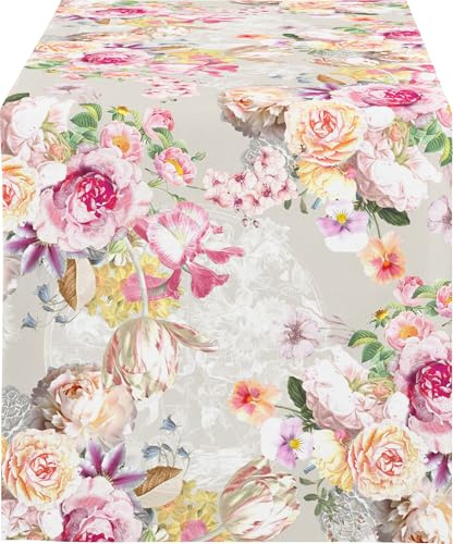 APELT Tischläufer Season grau-rosa Größe 48x140 cm