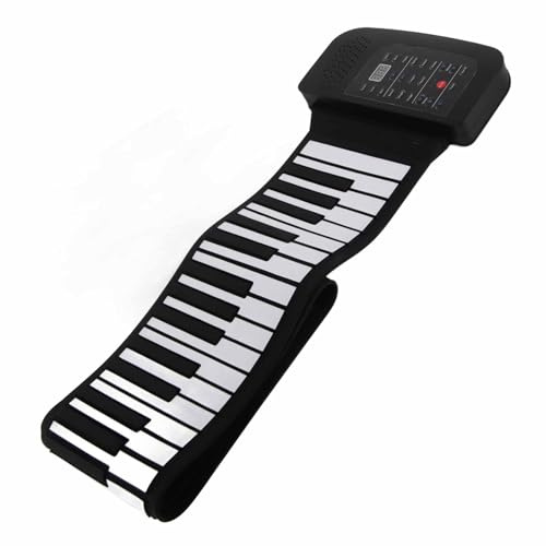 Rulla Upp Tangentbord Piano, Vikbar Pianosilikon 88 Nycklar Rulla Upp Pianotangentbord Handrulle Piano Pedagogisk med Beröringskontrollpanel Bärbart Tangentbord Piano för Nybörjare Lärande (88