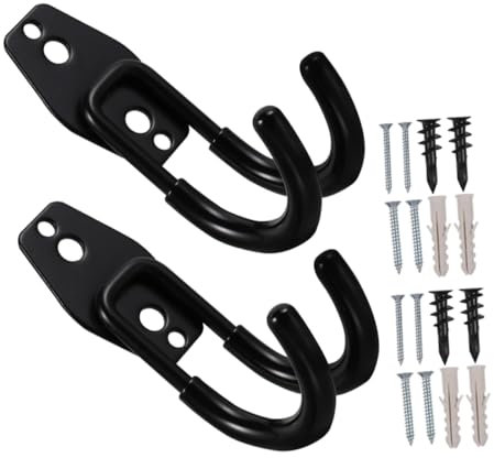 Levemolo Lot de 2 Supports Muraux en Acier Inoxydable et Caoutchouc pour Tuyau D’arrosage, Rangement Antitangle, Garage et Patio