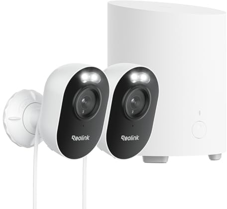 Reolink Kit Telecamera Videosorveglianza Wi-Fi 4MP con Archiviazione Locale, Rilevamento di Persone/Veicoli/Animali, Riepilogo Intelligente, Wi-Fi Dual Band 2,4/5 GHz, Home Hub Mini con 2x Lumus