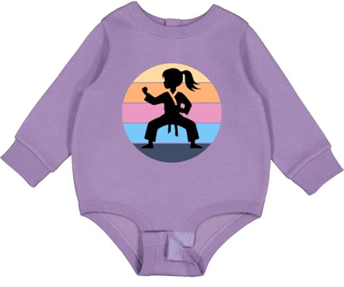 inktastic Karate Retro Sunset Girls Martial Arts Baby Fleece Bodysuit 18 Months Lavender 452f0
