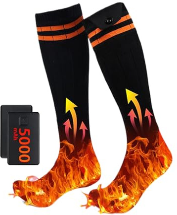 Calcetines Calefactables para Hombres,Calentadores De 5000 mAh con Control por Aplicación | Calcetines Eléctricos Recargables | para Esquí Correr Invierno Acampada Senderismo Tiempo Frío Navidad