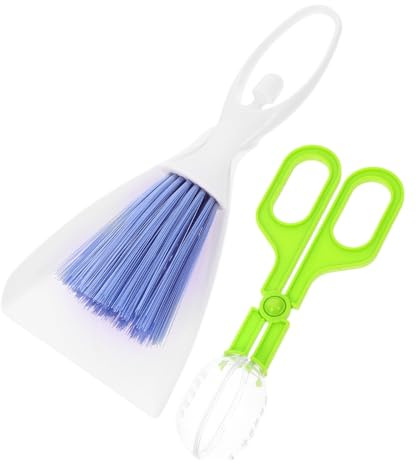 Vaguelly Ensemble de 3pcs Mini Pelle et Balayette Portable en Abs, Outil de Nettoyage pour Reptiles, pour Fourniture pour Reptiles et Nettoyage des Petits Animaux