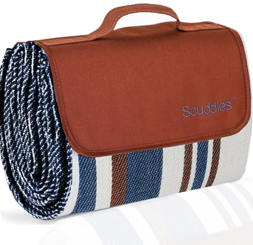 scuddles Extra Large Picnic Blanket – 60 x 60 Waterproof Outdoor Mat with Soft Dual-Layer Comfort, Foldable Travel Rug for Beach, Camping, Lawn, Parks & Family Picnics