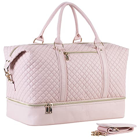 Reisetasche für die Nacht, Segeltuch, Leder, übergroße Wochenendtasche, große Handgepäcktasche, Reisetasche für Damen und Herren