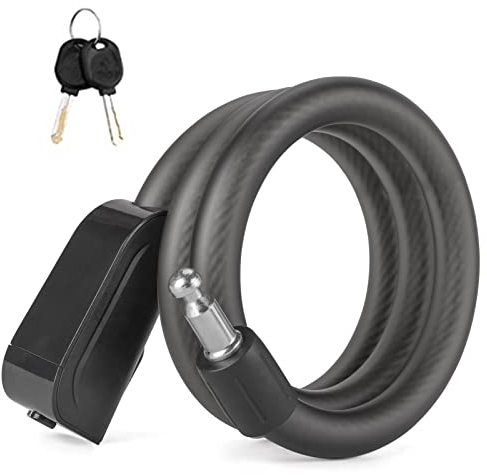 ROCKBROS Lucchetto a Cavo per Bici Antifurto, Lucchetto a Chiavi 100cm/14mm, con PVC Rivestimento, 2 Chiavi, per Bicicletta, Moto, Scooter, Monoapttino Elettrico